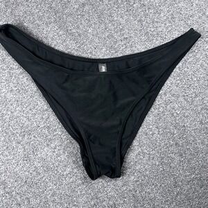 Joan Smalls‎ High Cut French Bikini Bottoms XL Black Minimalist Swimsuit